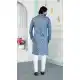 Blue Men Kurta Pajama with Art Silk Digital Print - 217548