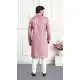 Onion Color Men Art Silk Kurta Pajama with Print Work - 217549