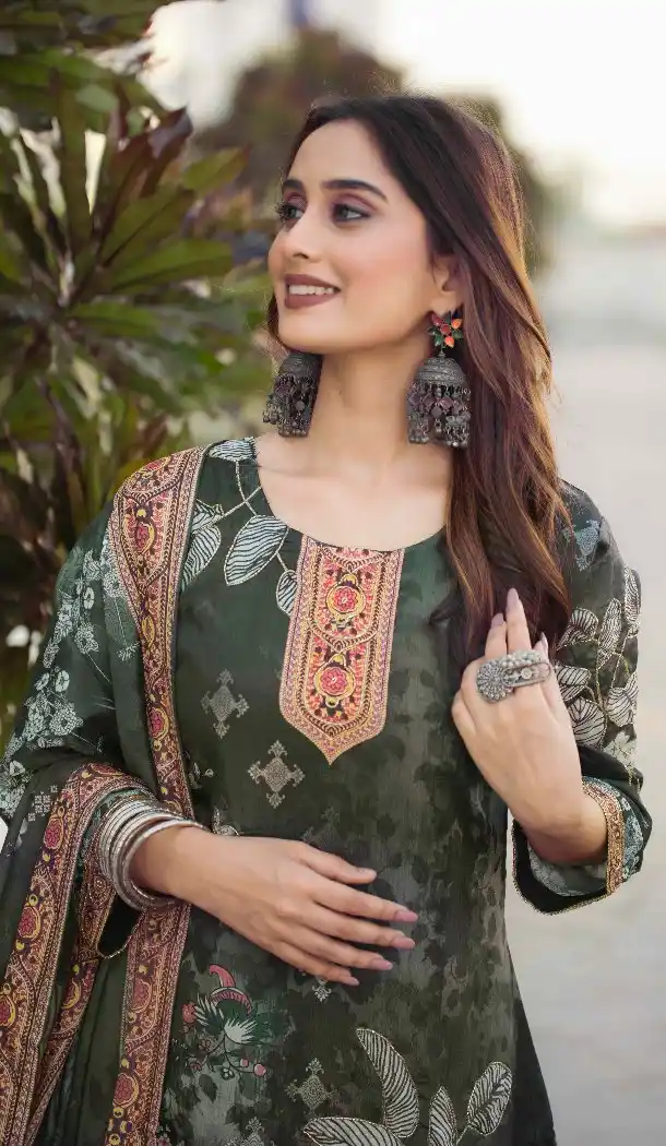 Grey Chinon Party Wear Salwar Suit for Women - 217608
