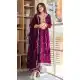 Wine Party Wear Vichitra Silk Suit for Women - 217643