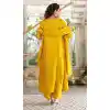 Shop Yellow Plus Size Vichitra Silk Salwar Suit - 217644
