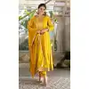 Shop Yellow Plus Size Vichitra Silk Salwar Suit - 217644