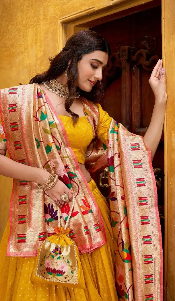 Mustard Paithani Party Wear Lehenga Choli – 217648