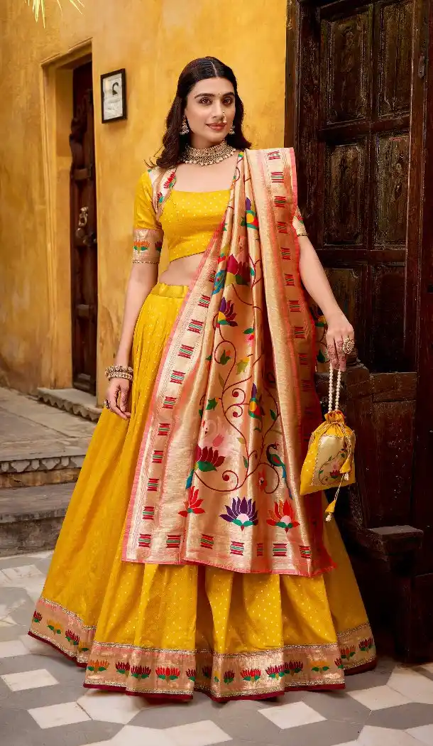 Mustard Paithani Party Wear Lehenga Choli – 217648
