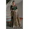 Buy Dark Green Plus Size Paithani Saree with Zari Work - 217651