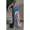 Shop Blue Banarasi Silk Plus Size Saree with Paithani Pallu - 217652