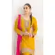Yellow Chinon Punjabi Suit with Dabka Design - 217683