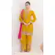 Yellow Chinon Punjabi Suit with Dabka Design - 217683
