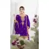 Buy Purple Chinon Punjabi Suit Plus Size with Sequence Work - 217684