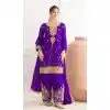 Buy Purple Chinon Punjabi Suit Plus Size with Sequence Work - 217684