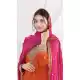 Orange Chinon Punjabi Suit with Beautiful Handwork - 217685