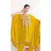 Buy Yellow Chinon Salwar Suit Plus Size with Floral Work - 217690