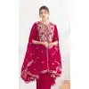 Shop Pink Chinon Salwar Suit Plus Size with Floral Work - 217691