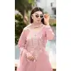 Shop Light Pink Cotton Salwar Suit Plus Size for Women - 217709