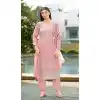 Shop Light Pink Cotton Salwar Suit Plus Size for Women - 217709