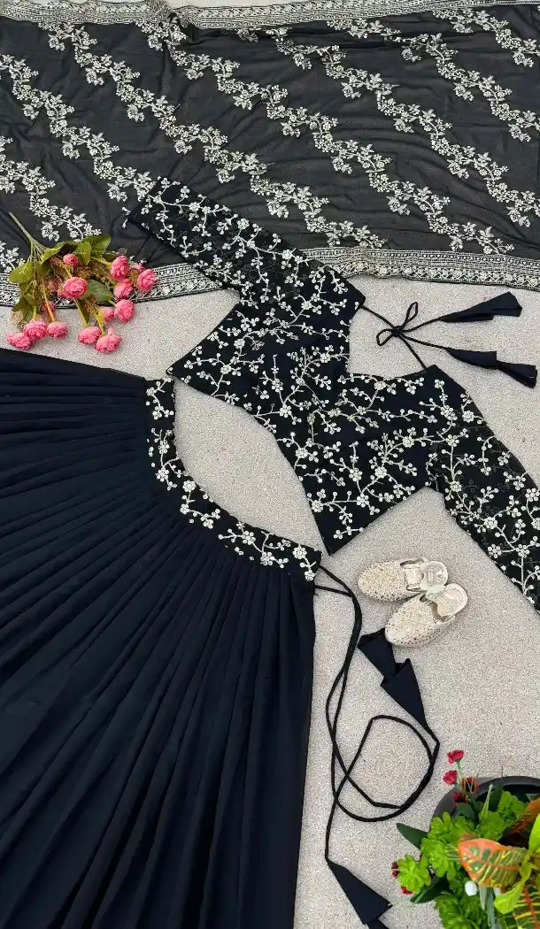 Black Party Wear Lehenga Choli for Women - 217760