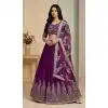 Buy Purple Embroidered Lehenga Choli Plus Size - 217763