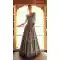 Women's Grey Embroidered Viscose Gown - 217774