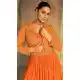 Women's Orange Embroidered Party Wear Gown - 217776