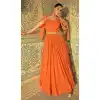 Orange Embroidered Gown Plus Size for Women Online - 217776