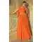 Women's Orange Embroidered Party Wear Gown - 217776