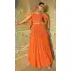 Women's Orange Embroidered Party Wear Gown - 217776