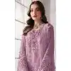 Shop Lavender Embroidered Pakistani Suit in Plus Size - 217780