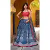 Shop Blue Vaishali Silk Plus Size Lehenga Choli with Beads Work - 217859