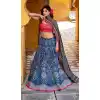 Shop Blue Vaishali Silk Plus Size Lehenga Choli with Beads Work - 217859