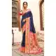 Navy Blue Saree with Woven Work - 217788