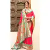 Shop Pink Silk Blend Plus Size Saree with Woven Work - 217789