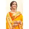 Buy Yellow Silk Blend Plus Size Saree with Woven Work - 217792