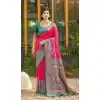 Shop Pink Pochampalli Silk Plus Size Saree - 217800
