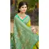 Buy Yellow Plus Size Saree with Jacquard Work - 217801