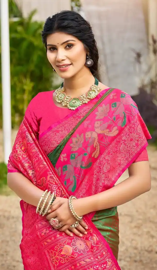 Mehendi Green Pochampalli Silk Saree - 217802