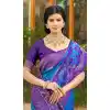 Buy Blue Pochampalli Silk Plus Size Saree Online - 217803