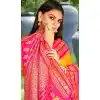 Shop Yellow Traditional Plus Size Saree with Jacquard Work - 217816