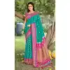 Shop Sea Green Soft Silk Plus Size Saree with Jacquard Work - 217818