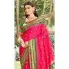 Buy Pink Soft Silk Plus Size Saree with Jacquard Work - 217819