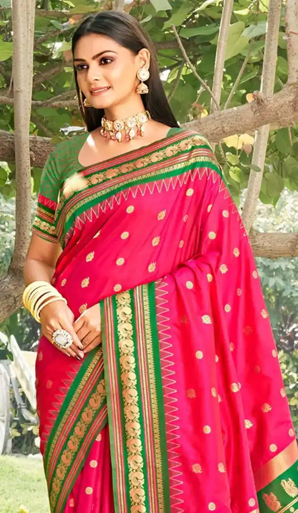 Pink Soft Silk Saree with Jacquard Work - 217819