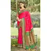 Buy Pink Soft Silk Plus Size Saree with Jacquard Work - 217819
