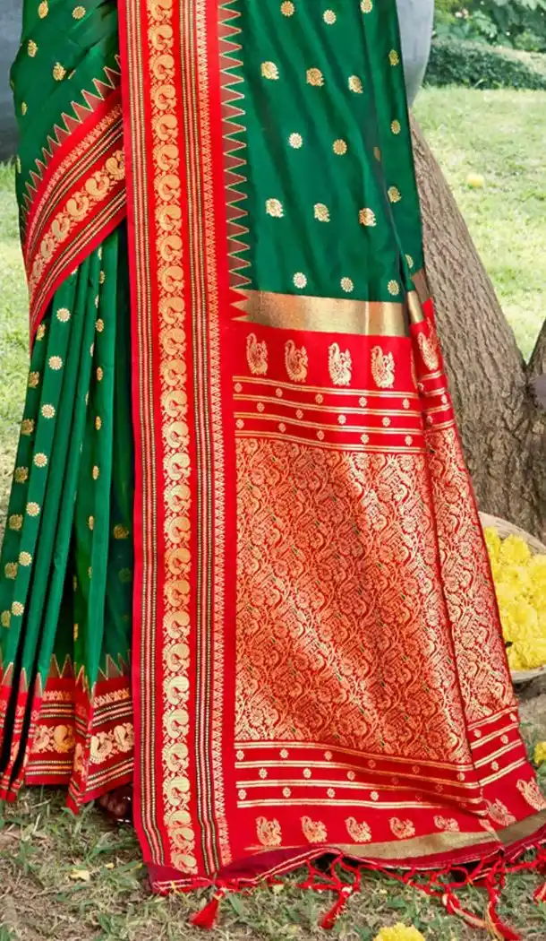 Green Traditional Soft Silk Saree with Jacquard Work - 217820