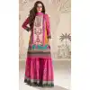 Buy Pink Plus Size Palazzo Suit with Embroidery Work - 217851