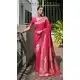 Pink Traditional Wear Silk Saree with Weaving Work - 217939