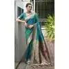 Buy Rama Blue Plus Size Traditional Wear Saree Online - 217941
