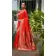 Red Traditional Wear Silk Saree with Zari Work - 217942
