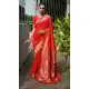Red Traditional Wear Silk Saree with Zari Work - 217942