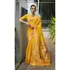 Buy Yellow Plus Size Banarasi Saree with Zari Work Online - 217944