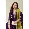 Buy Purple Plus Size Party Wear Salwar Suit with Embroidery Work - 217989