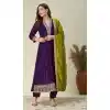 Buy Purple Plus Size Party Wear Salwar Suit with Embroidery Work - 217989